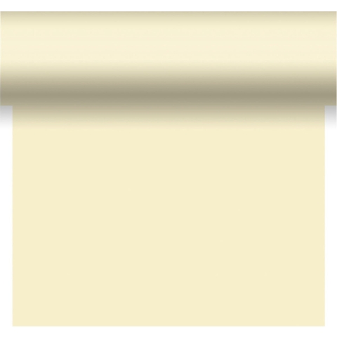 Duni tafelloper - 2x - papier - creme - 480 x 40 cm -