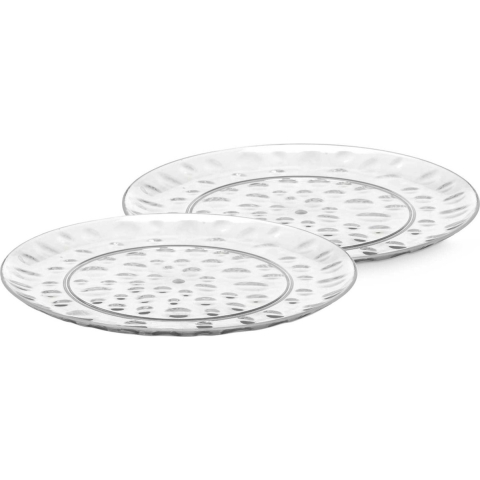 Onbreekbare Dinerborden - 8x - kunststof - transparant - Dia 30 cm - verjaardag/camping -