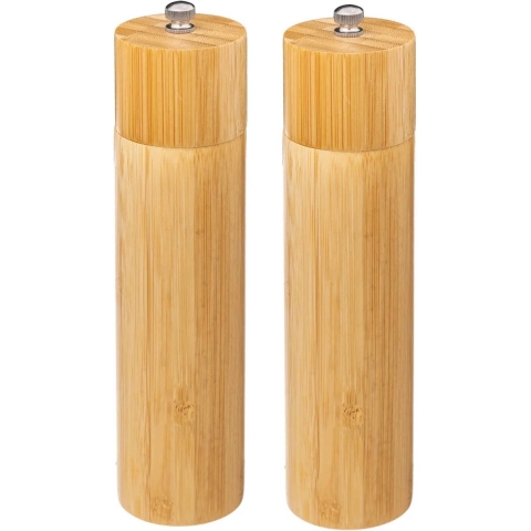 Pepermolen/zoutmolen - 2x - bamboe - 22.5 cm -