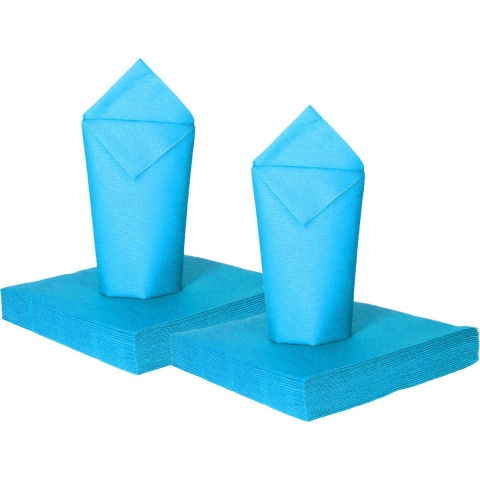 Feest servetten - 100x - blauw - 2 laags - 33x33cm -