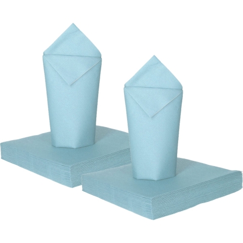 Feest servetten - 80x - lichtblauw - 3 laags - 33 x 33 cm -