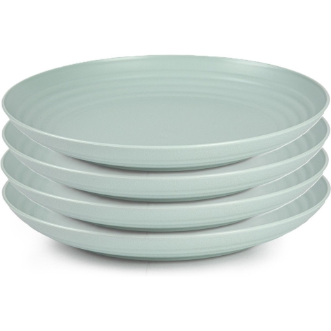 Rond bord/camping bord - 8x - Dia 25 cm - mintgroen - kunststof - onbreekbaar -