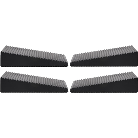 Deurstopper - 4x - zwart - driehoek - rubber - 7 x 6 x 1,6 cm - deurwig -