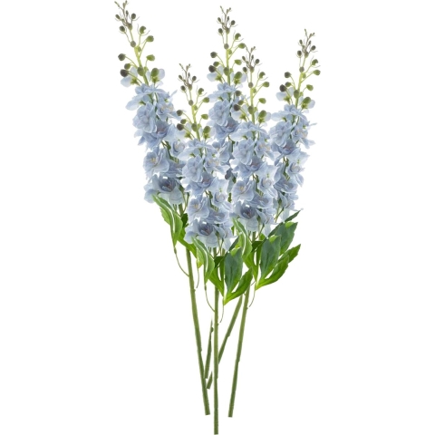 Kunstbloem Ridderspoor/delphinium Roland - 5x - 87 cm - licht blauw - kunst zijdebloemen -