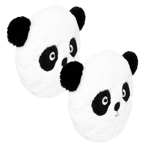 Dieren sierkussen kinderkamer - 2x - Panda beer zwart/wit - 27 cm - polyester -