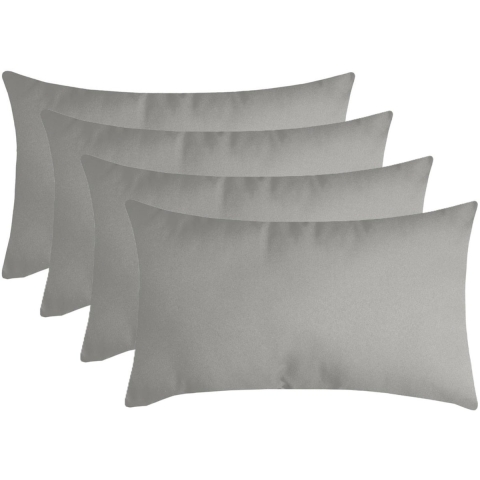 Stof Textile sierkussen Nelson - 4x - lichtgrijs - 30 x 50 cm - bank kussens - polyester -