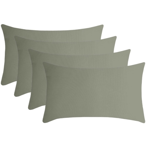 Stof Textile sierkussen Nelson - 4x - groen - 30 x 50 cm - bank kussens - polyester -