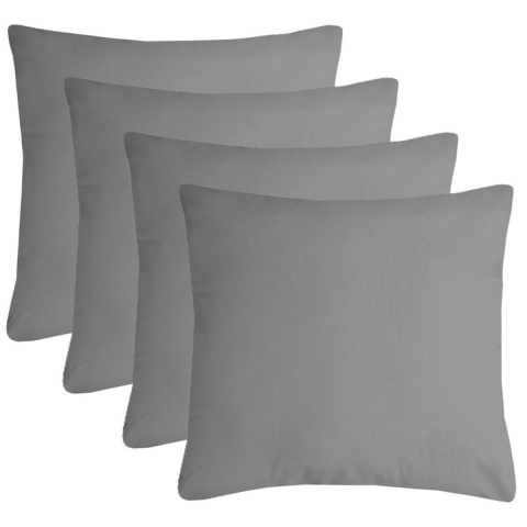 Stof Textile sierkussen Nelson - 4x - grijs - 60 x 60 cm - bank kussens - polyester -