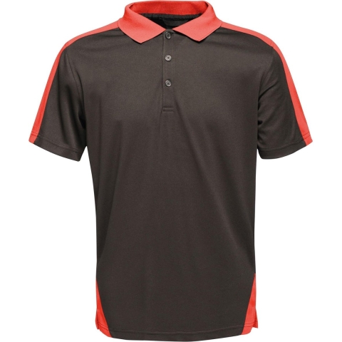Ragetta RG1740 Contrast Coolweave Polo - Black/Classic Red - S