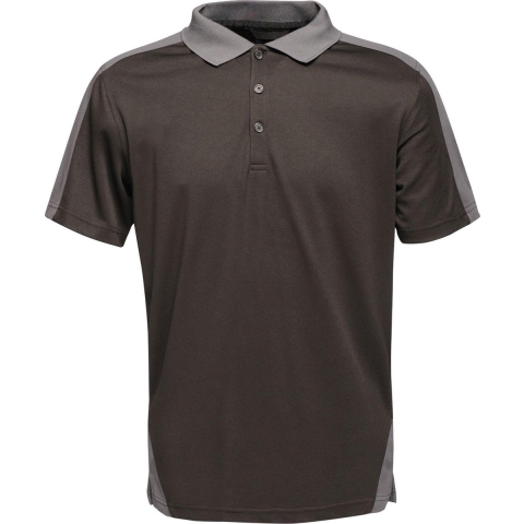 Ragetta RG1740 Contrast Coolweave Polo - Black/Seal Grey (Solid) - XS