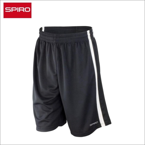Spiro RT279 Men´s Basketball Quick Dry Short - Black/White - XXL