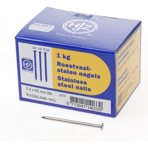 Hoenderdaal Draadnagel Rvs-A2 Bombekop 3.4X65 | 1 kg - 8003.30.00710