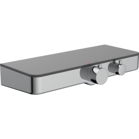 Schutte OCEAN thermostatische mengkraan douche met planchet | chroom-antraciet
 - 60536 60536