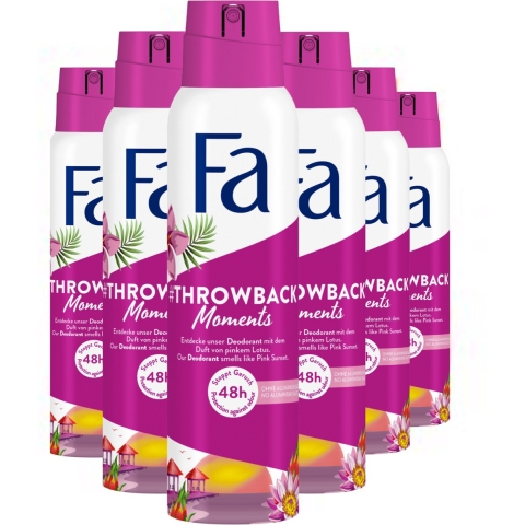 6x Fa Deodorant Spray Throwback Moments 150 ml