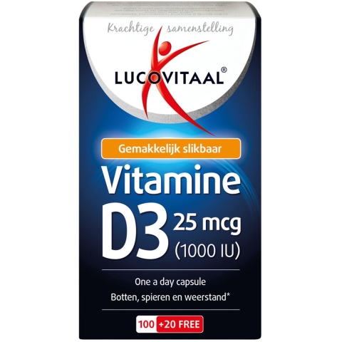 Gratis Verzending: 3x Lucovitaal Vitamine D3 25mcg 120 capsules