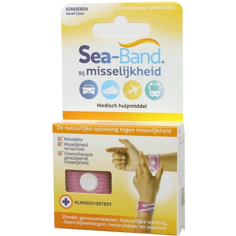 Sea Band Polsband Bij Misselijkheid Kinderen Roze 1 paar