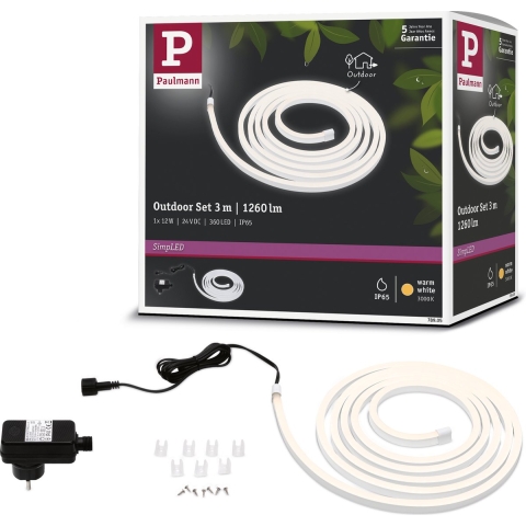 Paulmann SimpLED Outdoor Stripe 78905 LED-strip complete set Met connector (male) 24 V 3 m Warmwit