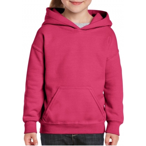 Gildan sweater met capuchon - roze - voor kinderen - kinderkleding S (116-128) -