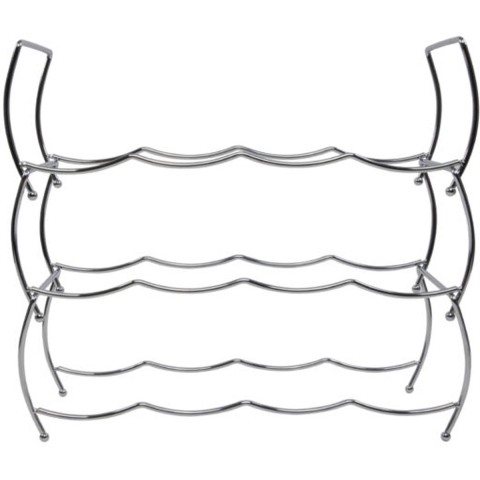 Wijnrek voor 12 flessen - chrome - metaal - 43 x 42 x 15 cm -