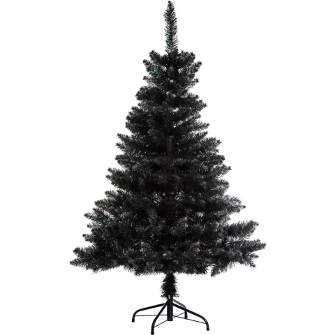 Kunstkerstboom/kunstboom - kunststof - zwart - met voet - H180 cm -