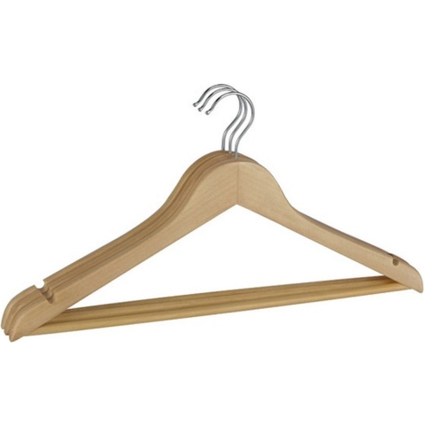 Set van 30 stuks houten kledinghangers 44,5 cm -