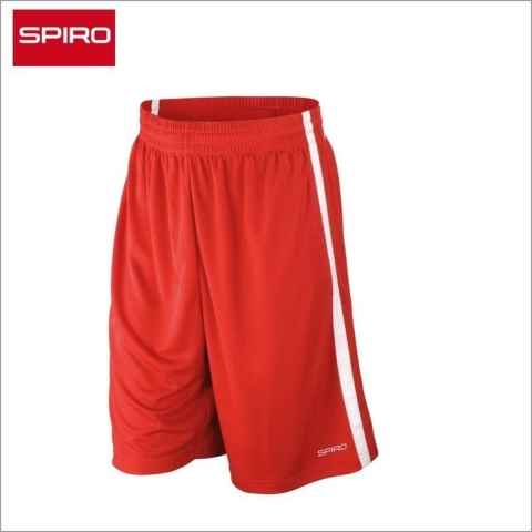 Spiro RT279 Men´s Basketball Quick Dry Short - Red/White - XXL