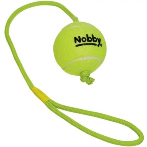 Nobby Tennisbal Met Touw - Geel - Ø 7,6 cm