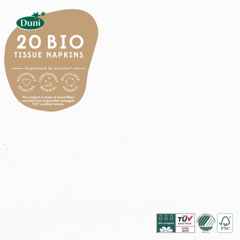 12x Duni Servetten 33x33cm Wit 20 stuks