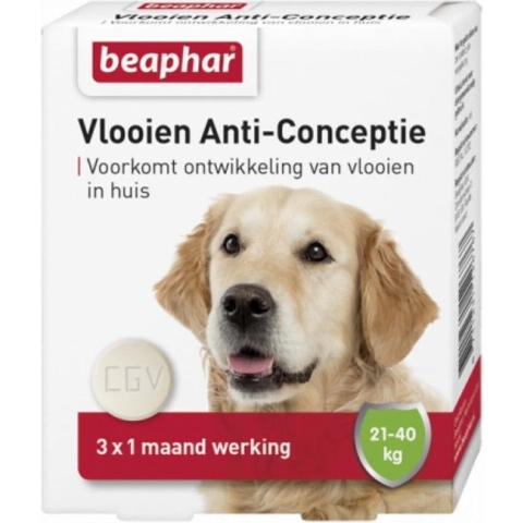 Beaphar Vlooien Anticonceptie - Grote Hond 21-40 kg - 3 Tabletten