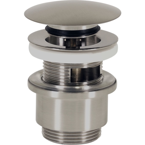 Plieger Afvoerplug Wastafelâ€“ Clickwaste Afvoerplug 5/4â€ â€“ Clickclack â€“ Met Overloop â€“ Inox,