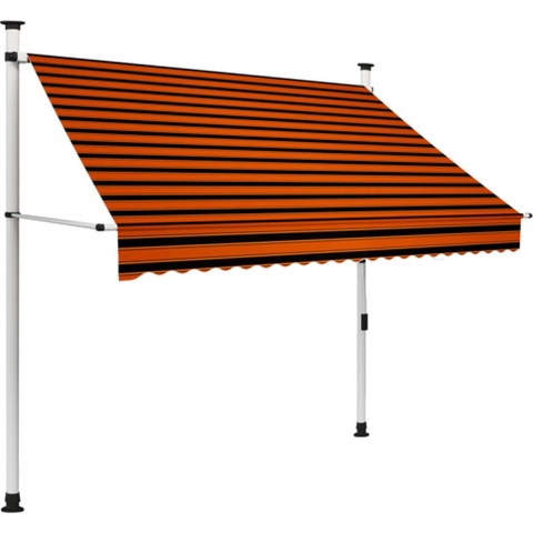 vidaXL - Luifel - handmatig - uittrekbaar - 200 - cm - oranje - en - bruin