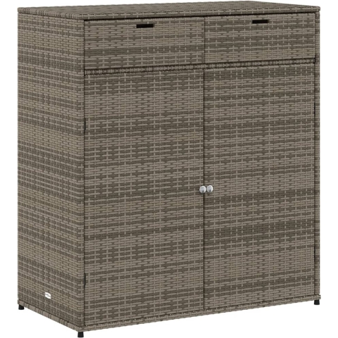 vidaXL - Tuinkast - 105x55x113 - cm - poly - rattan - grijs