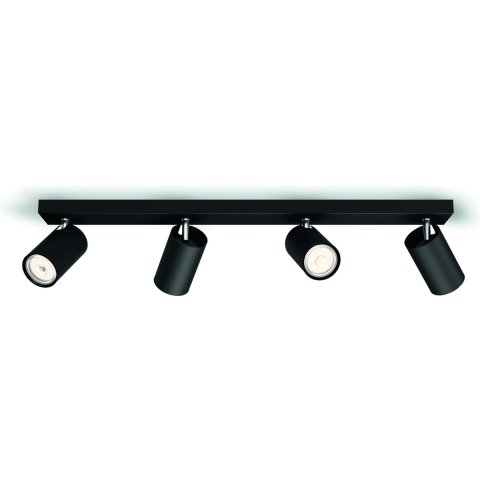 Philips Kosipo opbouwspot - 4-lichts - zwart