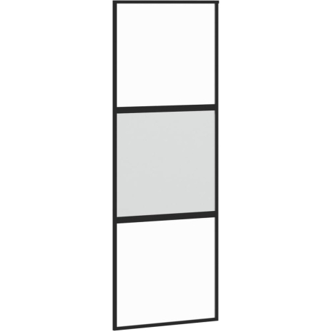 vidaXL - Schuifdeur - 76x205 - cm - gehard - glas - en - aluminium - zwart