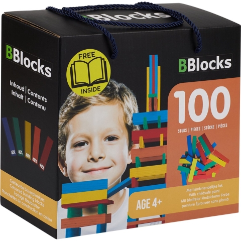 BBlocks bouwplankjes kleur, 100 stuks
