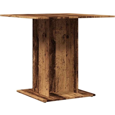 vidaXL - Eettafel - 80x80x75 - cm - bewerkt - hout - oud - houtkleurig
