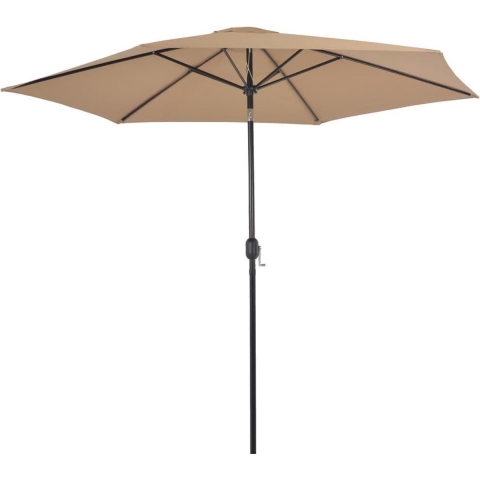 vidaXL - Parasol - met - metalen - paal - 300 - cm - taupe