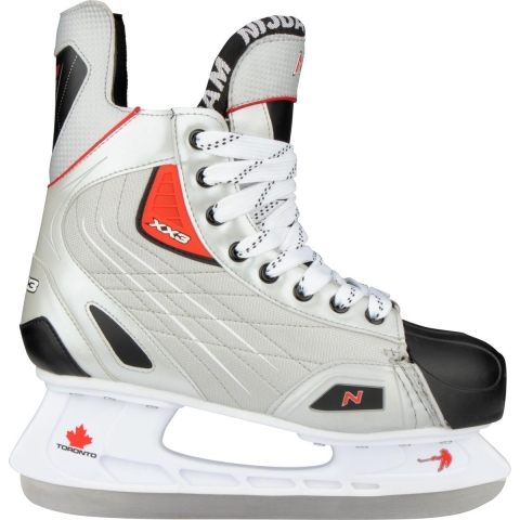 Nijdam IJshockeyschaats Maat 39 Polyester Deluxe Zilver-Zwart-Rood