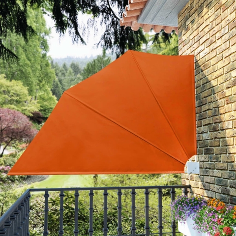 vidaXL - Balkonscherm - inklapbaar - 160x240 - cm - terracottakleurig