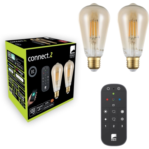 EGLO connect.z Smart Starterspakket LED Lampen - Afstandsbediening - E27 - 2200K - Dimbaar - Zigbee,