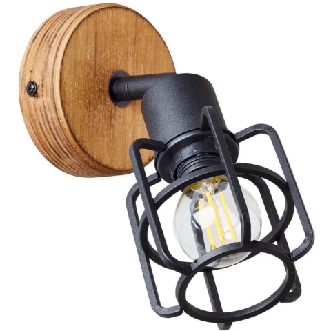 Brilliant Gwen Plafondspot E14 max 1x40W - Hout/Zwart