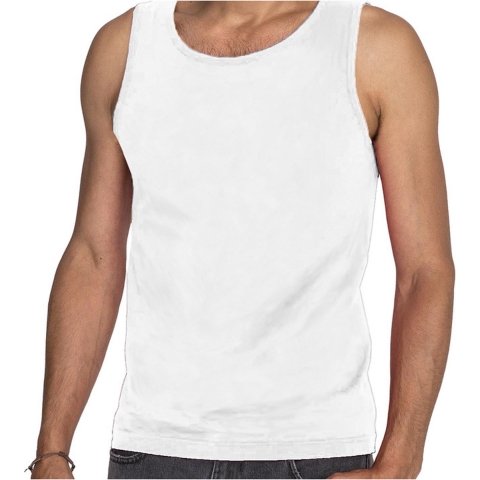 Set van 3x stuks witte tanktop / hemdje / singlet voor heren Fruit of The Loom, maat: M -