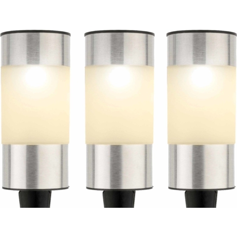 Solar prikspots - set 6x - zilver - 14 cm - tuinverlichting -
