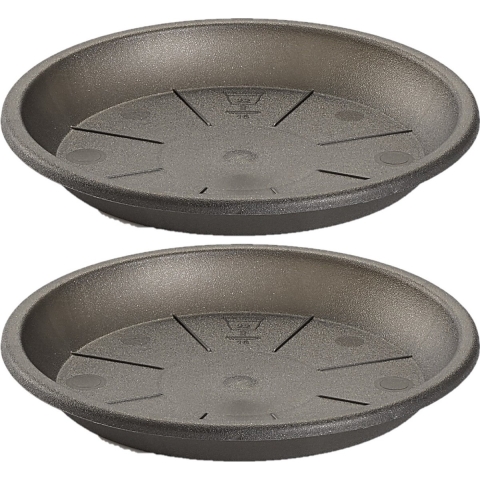 4x stuks opvangschaal Plantenpot antractiet rond 32 cm -