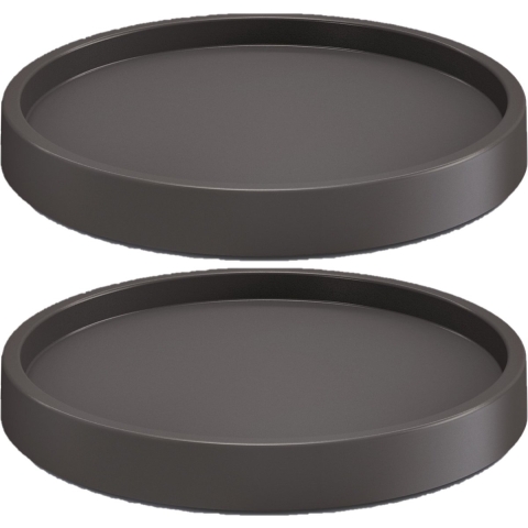 Prosperplast Plantenonderzetter - 2x - rond - 27 cm - antraciet -
