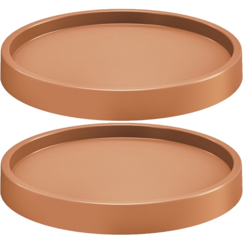 Prosperplast Plantenonderzetter - 2x - rond - 35 cm - terracotta -