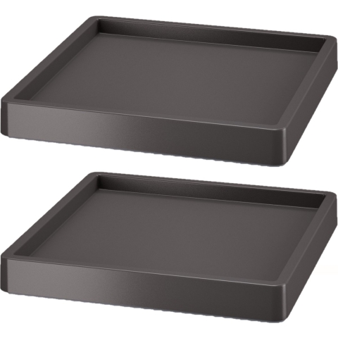 2x Stuks planten trolleys/multirollers vierkant antraciet kunststof 30 cm -