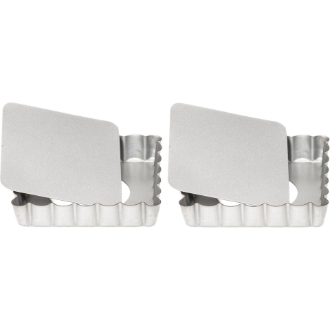Patisse Taartvorm - Set van 3x stuks - mini - vierkant - 10 cm - quiche bakvorm -