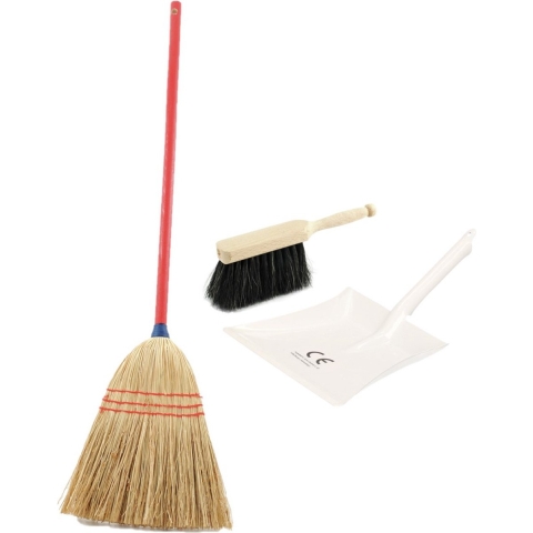 Kinder schoonmaak set 3-delig wit -