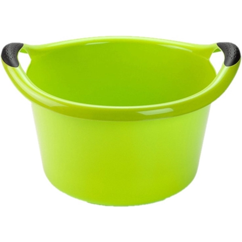 Plastic Forte Afwasbak - Set van 2x stuks - 15L - groen - 42 x 40 x 25 cm - met handvatten - teiltje -